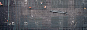 Bewerhungsmatten - Lehrstuhl Tragkonstruktionen Foto vonBewerhungsmatten auf einer Baustelle - Lehrstuhl Tragkonstruktionen
